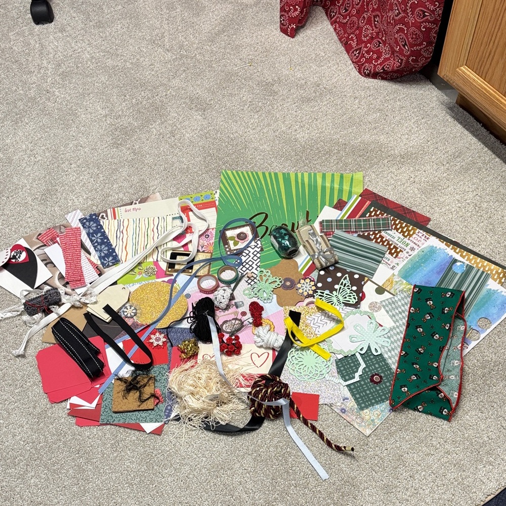 Colorful scrapbooking supplies